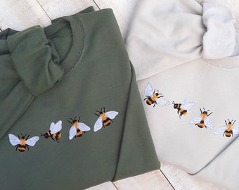 Regalo de sudadera bordada de abejas, suéter de abejas bordadas, sudadera amante de las abejas, regalos temáticos abeja, sudadera bordada de abejas lindas unisex!