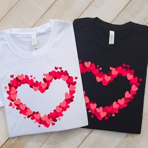Printed Red Heart T-Shirt, Printed Heart T-Shirt, Heart Printed T-Shirts, Unisex Valentines Day T-Shirt, Valentines T-Shirt Gift, Heart Tee.