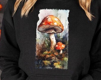 Magic Mushroom Hoodie: Unisex Botanical Fly Agaric Sweatshirt