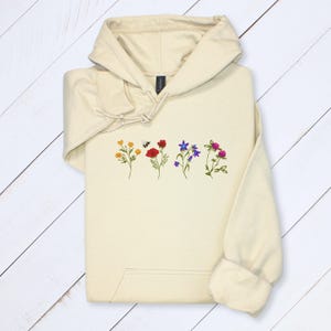 Embroidered Wildflower Sweatshirt: Unisex Botanical Crewneck image 8