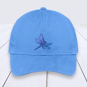 Embroidered Baseball Cap, Dragonfly Hat, Adjustable Cap with Dragonfly, Dragonfly Lover Gift Cap, Dragonfly Embroidered Cap, Dragonfly Cap.