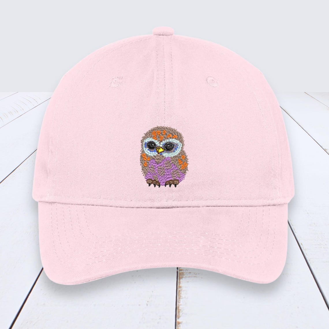 Colorful Owl Embroidered Hat, Cute Bird Baseball Cap, Whimsical Animal ...
