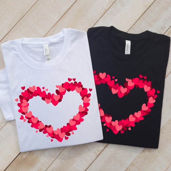 Printed Red Heart T-shirt, Printed Heart T-shirt, Heart Printed T-shirts,  Unisex Valentines Day T-shirt, Valentines T-shirt Gift, Heart Tee. - Etsy