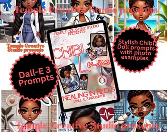 Chibi Luxe Healing in Heels Prompts | DALL·E 3 AI Art Prompts for Black Nurses, Doctors & Healthcare Heroes | Digital Download