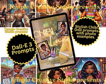 Chibi Luxe Melanin & Manuscripts Prompts | DALL·E 3 AI Art Prompts | Digital Download for Black Writers, Journalers and Thought Creators