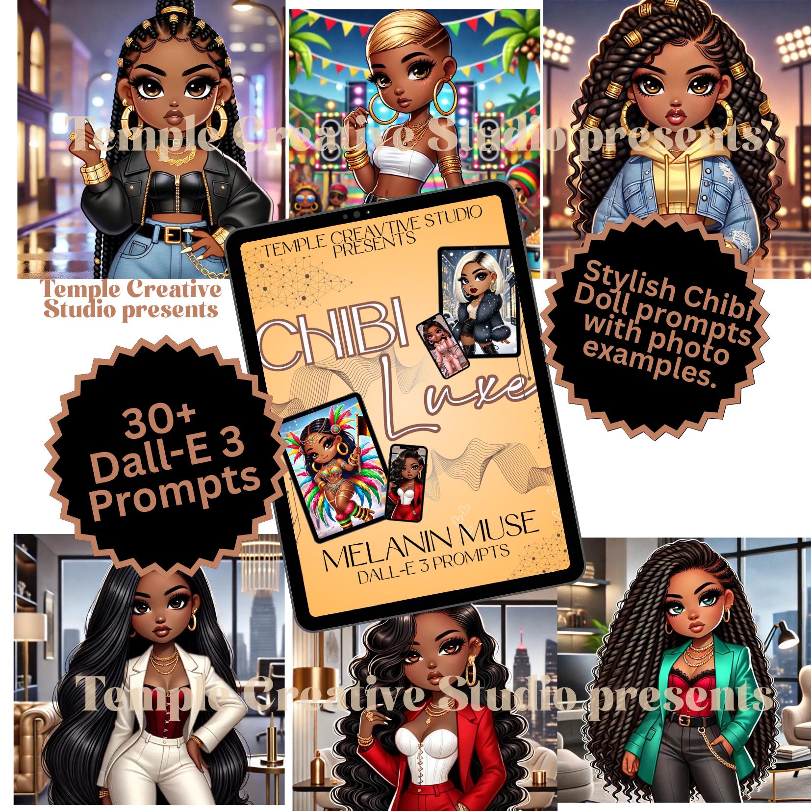 store product block Melanin Muse Prompt Book | Copy and Paste AI Prompts for Black Women | Digital Download for Journaling, Art, and Merch Creation poster