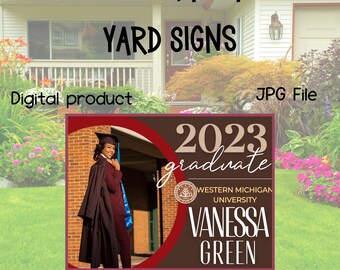Printable grad yard sign, Graduation yard sign, digital print yard sign, custom made design graduation yard sign, digital design yard sign