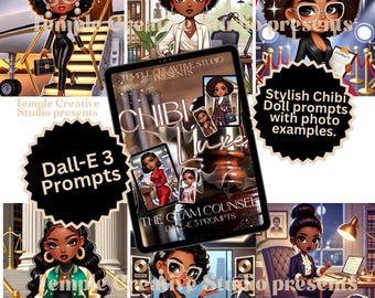 Chibi Luxe The Glam Counsel Prompts | DALL·E 3 AI Art for Black Women in Law | Digital Download for Legal Bosses & Art Creators