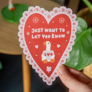 Biglietto di auguri "Ti amo Paperella" / Biglietto di San Valentino fatto a mano / Regalo di anniversario / Regalo per un amico / Biglietto di auguri carino e kawaii / Estetica civettuola
