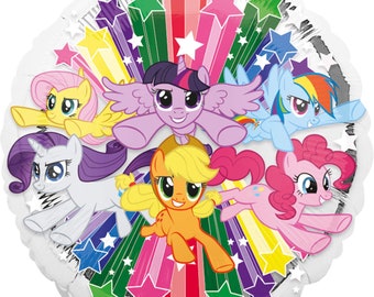 My Little Pony Theme Balloon Silver 18 Inch Size Girls MyLittlePony Group Decoration For A Kids Party Bouquet Centerpiece Backdrop Decor
