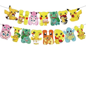 Pokemon Birthday Backdrop and Banner: Pikachu & Friends Party Decoration (3x5 ft) image 8