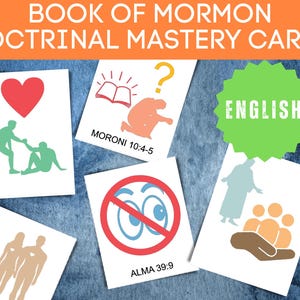 Cartões de lembrete de domínio doutrinário das escrituras SUD livro de mórmon // inglês // SUD // SEMINÁRIO
