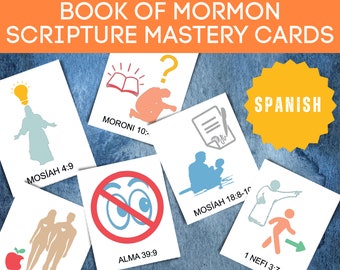 LDS Scripture Mastery Prompt Cards book of mormon//Spanish//LDS//SEMINARY