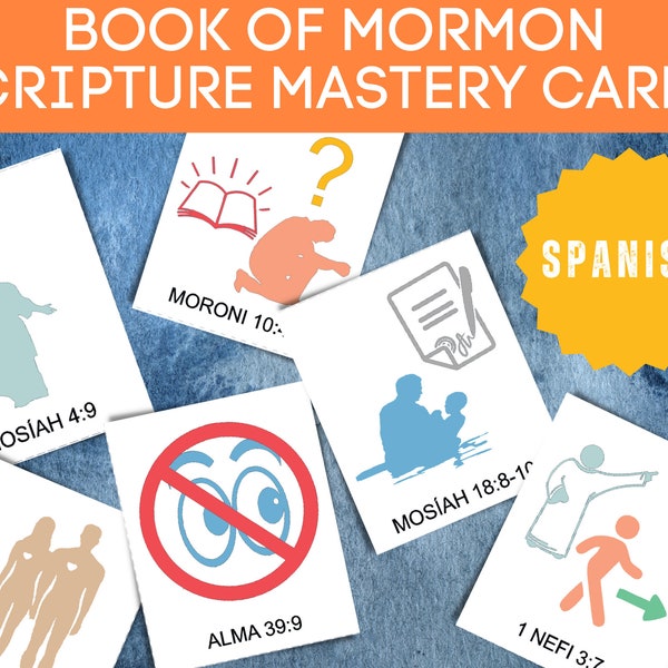 LDS Scripture Mastery Prompt Cards book of mormon//Spanish//LDS//SEMINARY