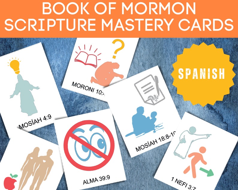 Lds Scripture References LDS Scripture Mastery Prompt Cards Book of Mormon//spanish//lds ...