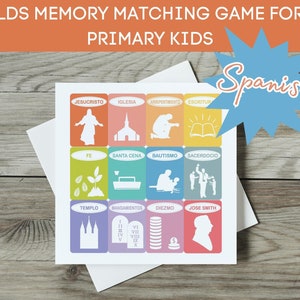 Printable LDS Memory Matching Game for Primary Kids//SUD Juego de Memoria para ninos de la primaria//Descarga digital