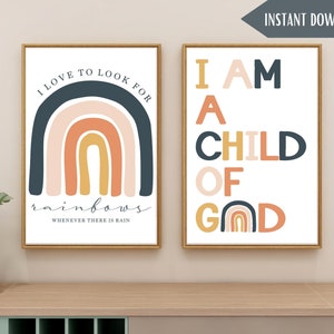 Rainbows/Child of God Poster Set: Baptism Decor (Digital Download)