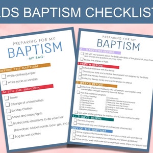 LDS Baptism Checklist English