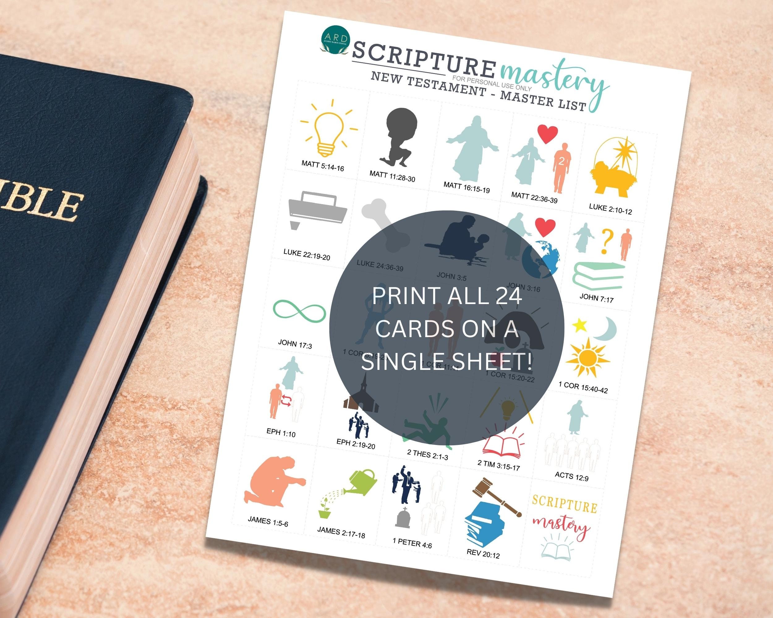 LDS Scripture Mastery Prompt Cards New Testament//eglish and Spanish ...