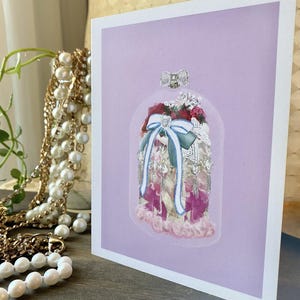 vierge de gâteau de princesse | Nœuds papillon + bijoux | Carte faite main de paillettes scintillantes | Papeterie pour gâteaux | courrier postal | Pli en deux (simple)