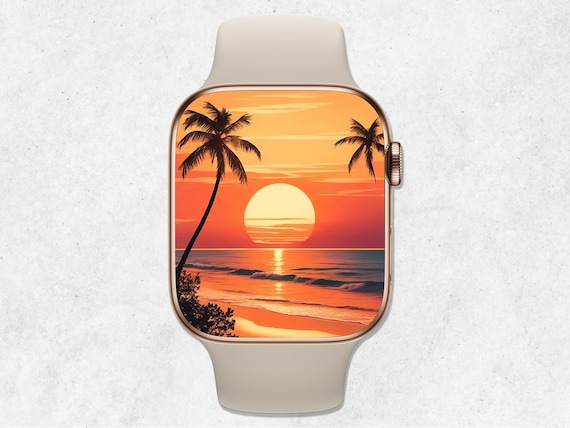 Fondo de pantalla de Apple Watch de verano cara de reloj de Apple al atardecer fondo