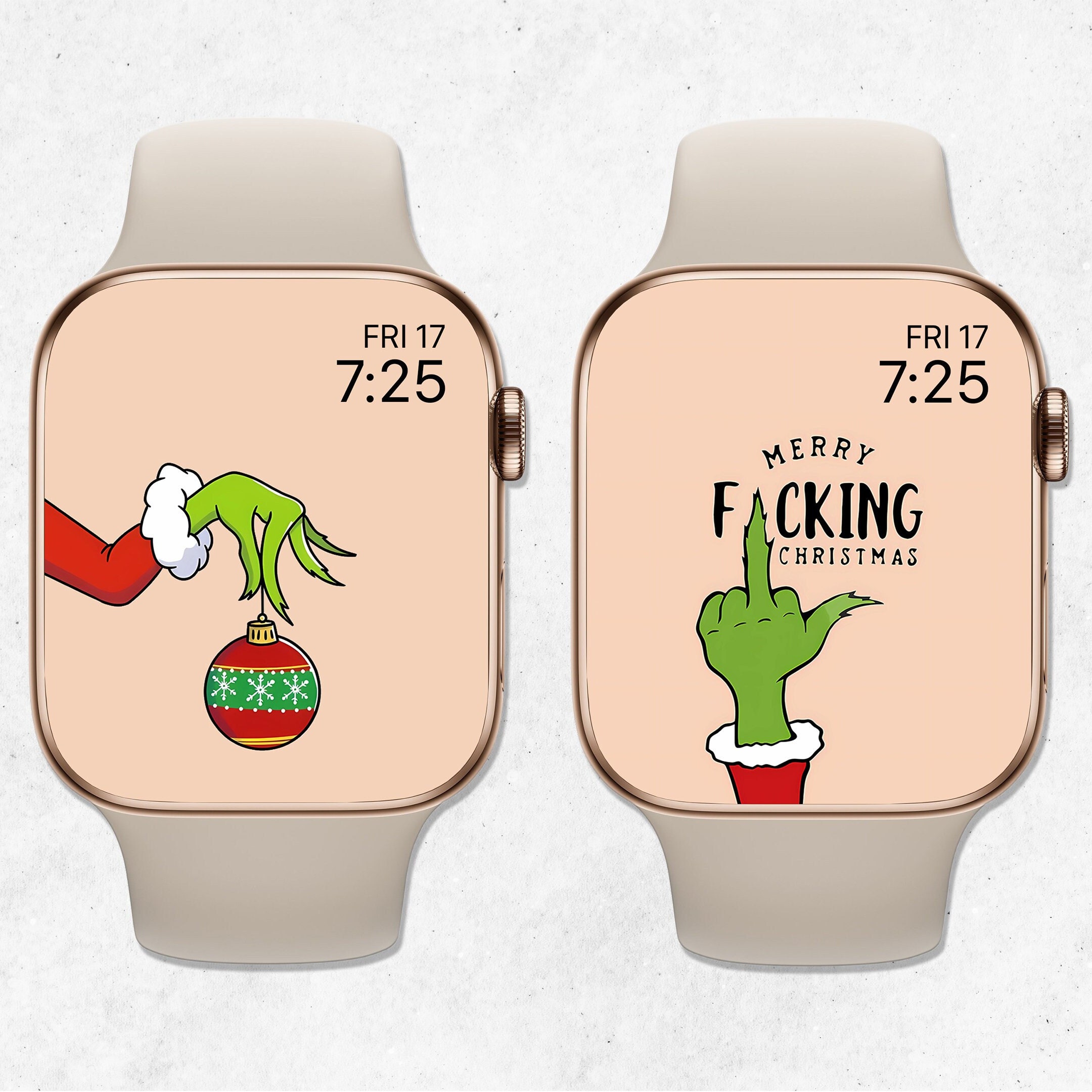 Grinch Apple Watch Wallpaper Bundle Festive Smartwatch Etsy