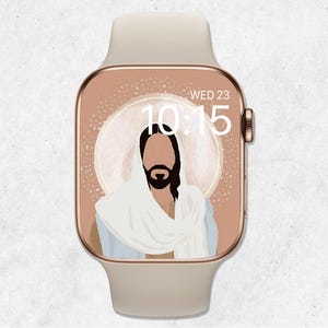 Sfondo di Gesù Cristo per Apple Watch, quadrante cristiano, quadrante della Natività, sfondo religioso per smartwatch, dipinto del ritratto di Gesù