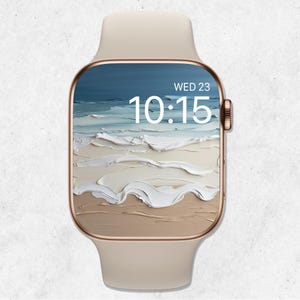 Apple Watch Sfondo Estate Apple Watch Quadrante Oceano Watch Sfondo Oceano Onde Pittura a Olio Orologio Sfondo Mare Blu Estetica Minimale