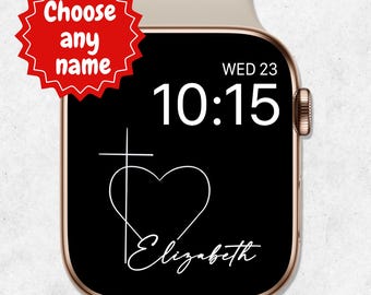 Personalized Apple Watch Wallpaper, Custom Name Watch Face, Religious Watch Wallpaper, Christian Smartwatch Background, Minimal Aesthetic