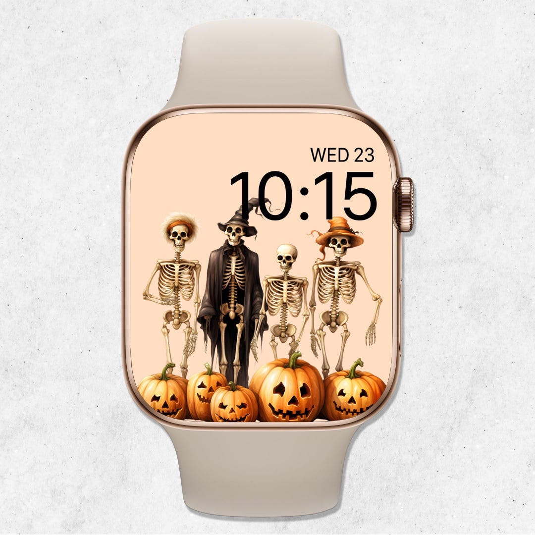 Skeleton Apple Watch Wallpaper, Ghost Watch Face, Halloween Watch