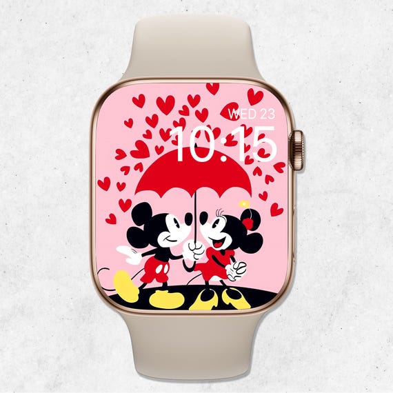 Mickey & Minnie Valentines Apple Watch Wallpaper, Valentines  display picture 2