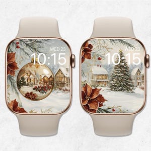 Christmas Apple Watch Wallpaper Bundle, Winter Holiday Watch Face, Festive Smartwatch Background, Aesthetic Vintage Christmas Watch Face