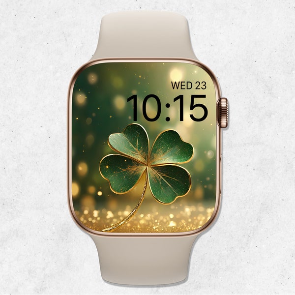 St Patricks Day Apple Watch Wallpaper St Patricks Day Watch Face, Shamrock Smartwatch Background, Four Leaf Clover Watch Wallpaper