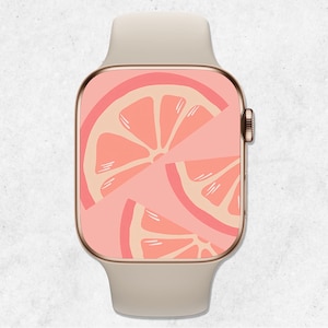 Carta da parati Apple Watch limone, quadrante estivo, sfondo Smartwatch frutta, carta da parati estetica beige, estetica estiva carina