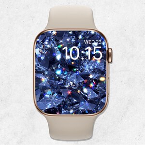 Diamanti Apple Watch Wallpaper Quadrante scintillante di Apple Watch Quadrante di cristallo Apple Watch Glitter Apple Watch Sfondo Estetica elegante di gioielli