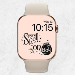 Halloween Apple Watch Wallpaper, Autumn Watch Face, Fall Watch Wallpaper, Witch Watch Face, Minimal Halloween Aesthetic, I put spell on you