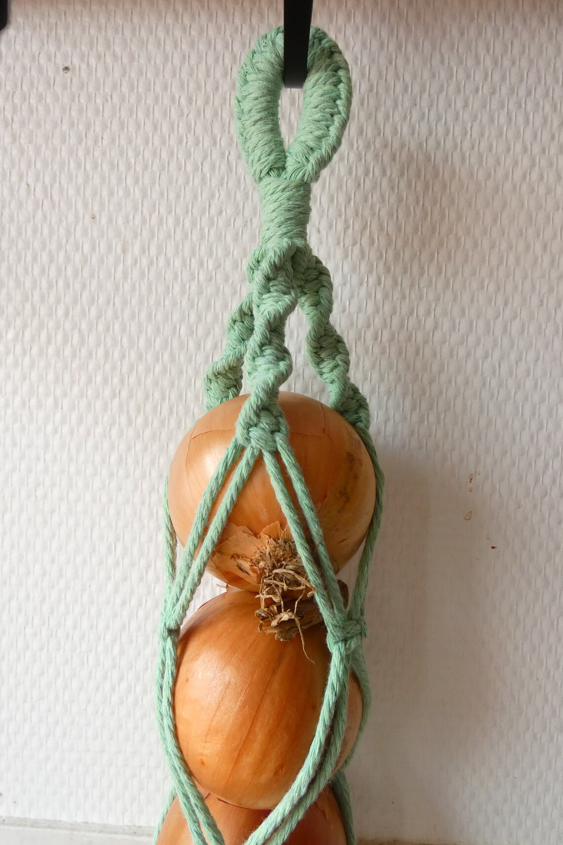 Macrame Onion Net Condiment Kitchen Storage Wall Decor and Etsy
