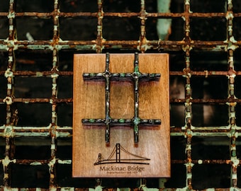 LASER ETCH Mackinac Bridge Steel Mini Grate.          5.99 Shipping