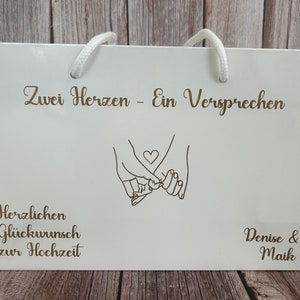 Personalisierte Geschenktüte mit Namen zur Hochzeit I Geschenktasche für Brautpaar I Hochzeitsgeschenk schön verpackt I Geschenkverpackung Bild 8