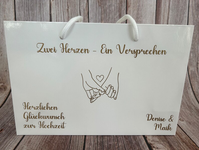 Personalisierte Geschenktüte mit Namen zur Hochzeit I Geschenktasche für Brautpaar I Hochzeitsgeschenk schön verpackt I Geschenkverpackung Bild 8