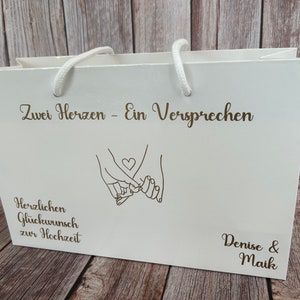 Personalisierte Geschenktüte mit Namen zur Hochzeit I Geschenktasche für Brautpaar I Hochzeitsgeschenk schön verpackt I Geschenkverpackung Bild 7