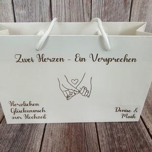 Personalisierte Geschenktüte mit Namen zur Hochzeit I Geschenktasche für Brautpaar I Hochzeitsgeschenk schön verpackt I Geschenkverpackung Bild 3