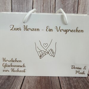 Personalisierte Geschenktüte mit Namen zur Hochzeit I Geschenktasche für Brautpaar I Hochzeitsgeschenk schön verpackt I Geschenkverpackung Bild 6