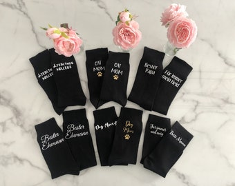 Personalisierte Socken mit Namen und Wunschtext I Weihnachtsgeschenk I Geschenk Muttertag Vatertag I Geschenk Oma Opa I Geburtstagsgeschenk
