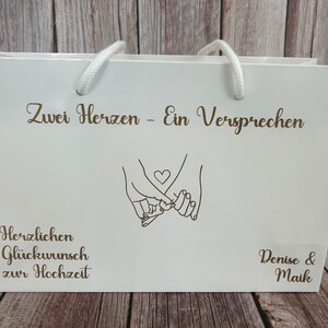 Personalisierte Geschenktüte mit Namen zur Hochzeit I Geschenktasche für Brautpaar I Hochzeitsgeschenk schön verpackt I Geschenkverpackung Bild 9