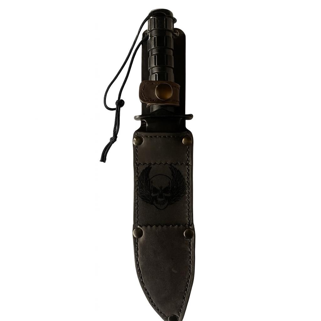 JACOB - K25 - COLTELLO TATTICO - FODERO IN PELLE CON ACCIAINO - 32559