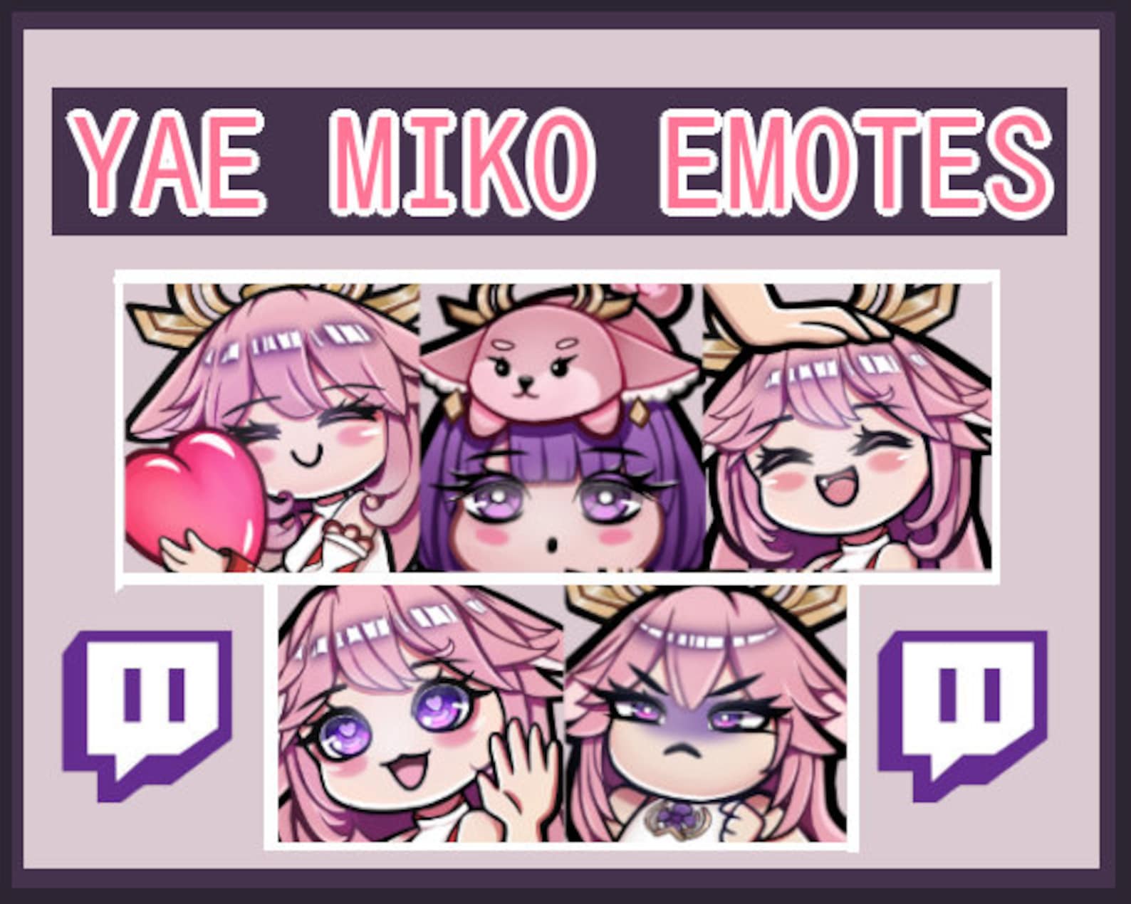 Yae Miko Emotes for Twitch and Discord Genshin Impact Raiden Shogun