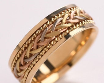 wedding bands /3 color Gold 10k gold  Fidget / Love Ring /personalized gifts for mom / Only a few masters in the world can produce it /