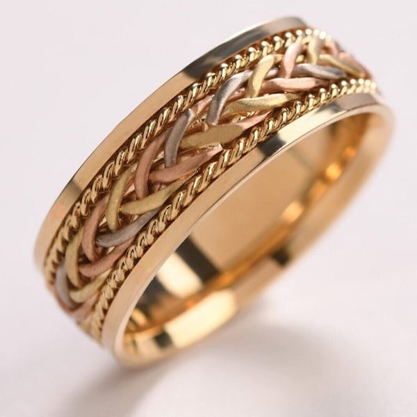 wedding bands /3 color Gold 10k gold  Fidget / Love Ring /personalized gifts for mom / Only a few masters in the world can produce it /