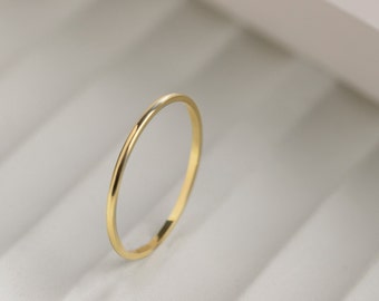 10k / 14k 1.50 mm DOME WEDDING BAND / Real Gold Engagement Ring / 14k Solid Yellow Gold for Gift / Thick Filled Wedding Band Mother's Day